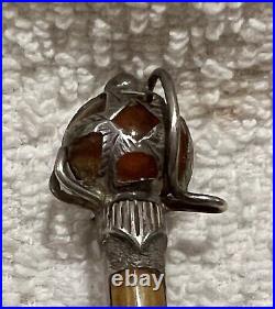 Antique Sterling Silver Scottish Dirk Kilt Brooch Pin