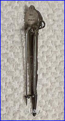 Antique Sterling Silver Scottish Dirk Kilt Brooch Pin