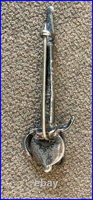 Antique Sterling Victorian Ornate Scottish Agate Basket Sword Pin Kilt Brooch