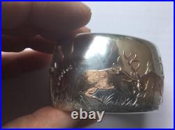 Antique Tiffany & Co, Sterling Silver & Gold Cuff/Bangle /Bracelet Scottish Deer