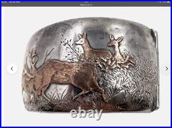 Antique Tiffany & Co, Sterling Silver & Gold Cuff/Bangle /Bracelet Scottish Deer