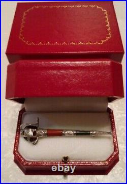 Antique VICTORIAN Sterling Silver Scottish Agate DIRK SWORD Pin/Brooch BOXED