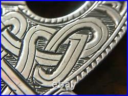 Antique Victorian 1871 Sterling Silver Scottish Celtic Knot Pendant Hollow 2.6