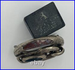 Antique Victorian 1880s Scottish Lovers Pebble Brooch Cairngorm Bloodstone