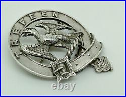 Antique Victorian Jamieson Aberdeen Scottish Sterling Silver TREFEEN Clan Badge