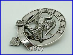 Antique Victorian Jamieson Aberdeen Scottish Sterling Silver TREFEEN Clan Badge