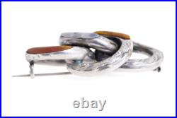 Antique Victorian Scottish 925 Silver & Agate Loop Knot Brooch / Pin c. 1860