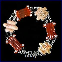 Antique Victorian Scottish Agate Bracelet Silver Circa 1860