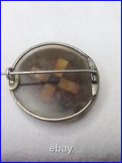 Antique Victorian Scottish Agate Cross Sterling Silver pin Brooch