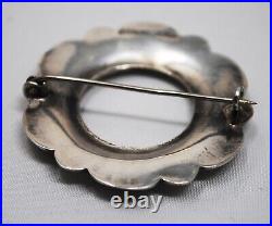 Antique Victorian Scottish Brooch Sterling Silver Agate