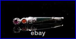 Antique Victorian Scottish Dirk brooch, silver and agate