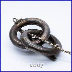 Antique Victorian Scottish Montrose Agate Silver Lovers Knot Brooch