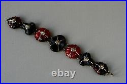 Antique Victorian Scottish Pebble Banded Agate Silver Bracelet