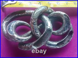 Antique Victorian Scottish Silver Agate Love Knot Brooch, RareLarge MissingAgateA