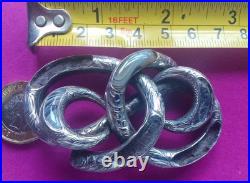 Antique Victorian Scottish Silver Agate Love Knot Brooch, RareLarge MissingAgateA