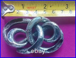 Antique Victorian Scottish Silver Agate Love Knot Brooch, RareLarge MissingAgateA