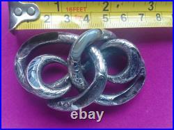Antique Victorian Scottish Silver Agate Love Knot Brooch, RareLarge MissingAgateA