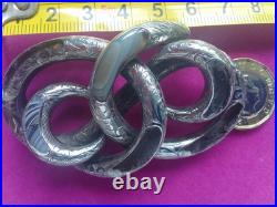 Antique Victorian Scottish Silver Agate Love Knot Brooch, RareLarge MissingAgateA