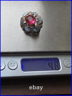 Antique Victorian Scottish Silver Amathyst Glass, Grey Lace Agate Brooch Antique Victorian Scottish Silver Amathyst Glass, Grey Lace Agate Brooch