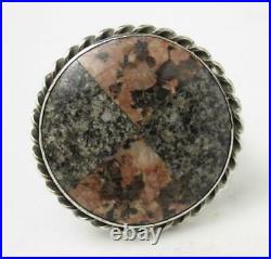 Antique Victorian Scottish Sterling Silver Aberdeen Granite Stone Brooch Pin