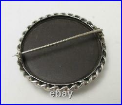 Antique Victorian Scottish Sterling Silver Aberdeen Granite Stone Brooch Pin