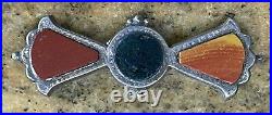 Antique Victorian Scottish Sterling Silver Agate Bar Pin Brooch