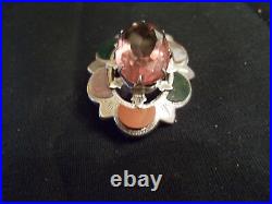 Antique Victorian Scottish Sterling Silver/Agate Brooch Pin With Amethyst Stone
