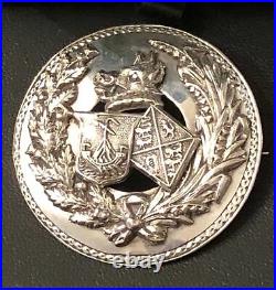 Antique Victorian Scottish Sterling Silver Clan Armor Nationalism Brooch Cameron