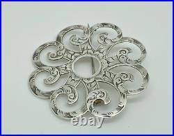 Antique Victorian Scottish Sterling Silver Engraved Ornate Statement Brooch