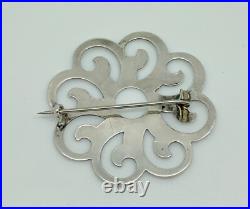 Antique Victorian Scottish Sterling Silver Engraved Ornate Statement Brooch