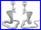 Antique Victorian Scottish Sterling Silver Snake Candlesticks