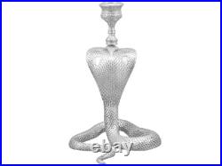 Antique Victorian Scottish Sterling Silver Snake Candlesticks
