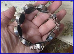 Antique Victorian Scottish Sterling silver & goldstone belt buckle bracelet