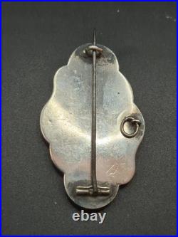 Antique Victorian Scottish Woven Agate & Sterling Silver Brooch