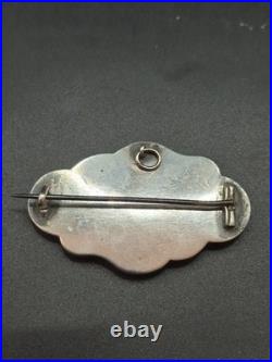 Antique Victorian Scottish Woven Agate & Sterling Silver Brooch