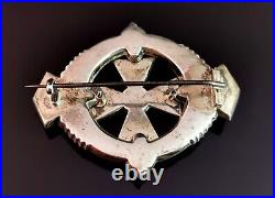 Antique Victorian Scottish agate and Silver brooch, Celtic Cross