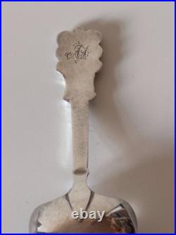 Antique Victorian Silver Caddy Spoon Hilliard & Thomason 1856 Scottish Thistle