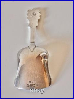 Antique Victorian Silver Caddy Spoon Hilliard & Thomason 1856 Scottish Thistle