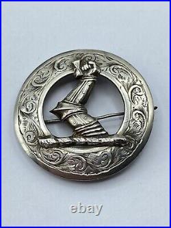 Antique Victorian Silver Hallmarked Scottish Clan Brooch By James Fenton