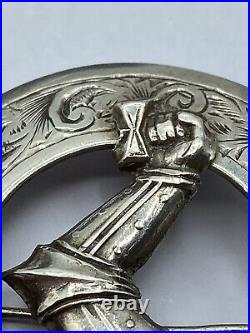 Antique Victorian Silver Hallmarked Scottish Clan Brooch By James Fenton
