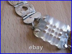 Antique, Victorian, Silver, Scottish Agate, Buckle Bracelet