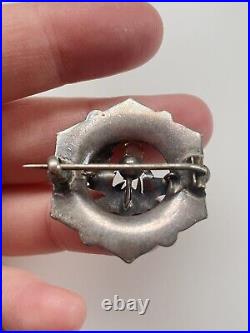 Antique Victorian Silver Scottish Mixed Agate Citrine Thistle Brooch Pin 1.2