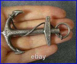 Antique Victorian Silver Tested Scottish Anchor Brooch