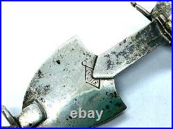 Antique Victorian Sterling Silver Agate Shield Sword Kilt Brooch Lozenge Mark