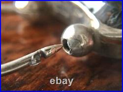 Antique Victorian Sterling Silver Scottish Agate Padlock Clasp Chased 1.3 Inch