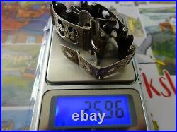 Antique Victorian Sterling Silver Scottish Banded Agate Belt & Buckle Bracelet