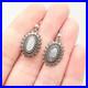 Antique Victorian Sterling Silver Scottish Earrings Montrose Lace Agate Hook
