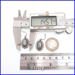Antique Victorian Sterling Silver Scottish Earrings Montrose Lace Agate Hook