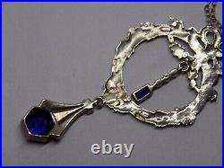 Art Deco Design Scottish Sterling Silver Necklace. 16 Inch Chain. Designer Ej