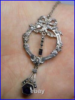 Art Deco Design Scottish Sterling Silver Necklace. 16 Inch Chain. Designer Ej